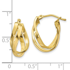 10K Yellow Gold Twisted Hoop Earrings