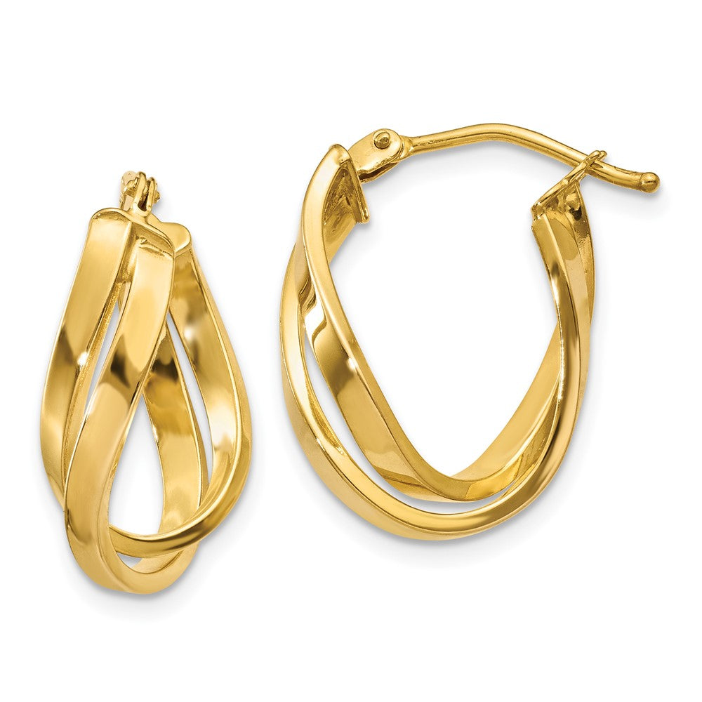 10K Yellow Gold Twisted Hoop Earrings