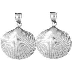 Sterling Silver 41mm Shell Earrings