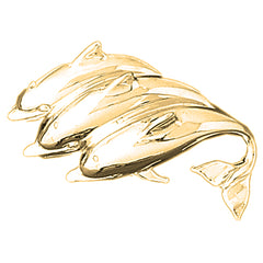 14K or 18K Gold Dolphin Pendant