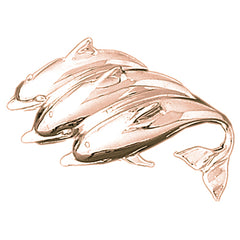 14K or 18K Gold Dolphin Pendant