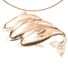 14K or 18K Gold Dolphin Pendant