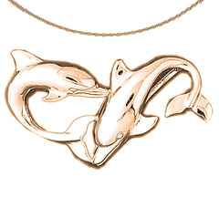 14K or 18K Gold Dolphin Pendant