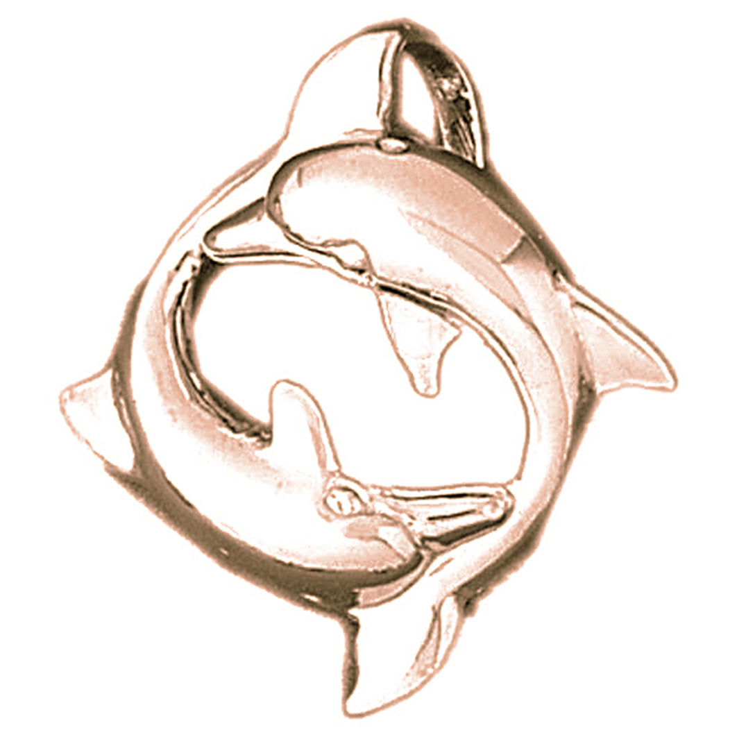 14K or 18K Gold Dolphin Pendant