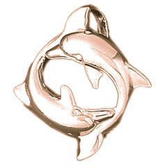 14K or 18K Gold Dolphin Pendant