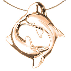 14K or 18K Gold Dolphin Pendant