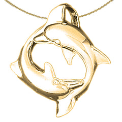 14K or 18K Gold Dolphin Pendant