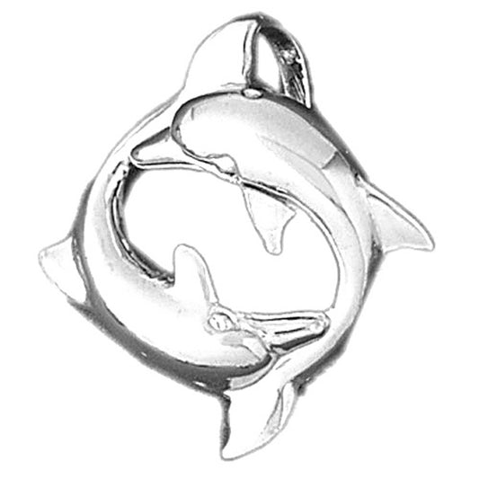 14K or 18K Gold Dolphin Pendant