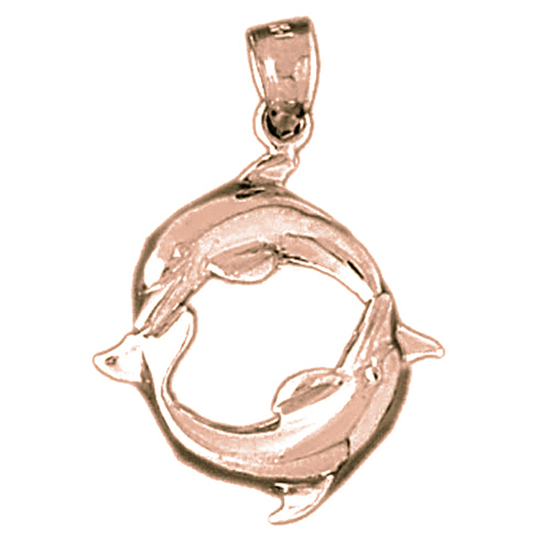 14K or 18K Gold Dolphin Pendant