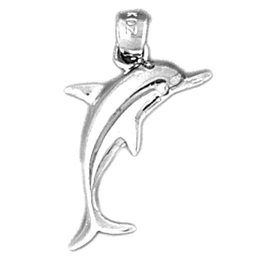 14K or 18K Gold Dolphin Pendant