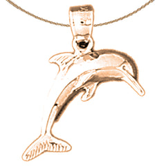 14K or 18K Gold Dolphin Pendant