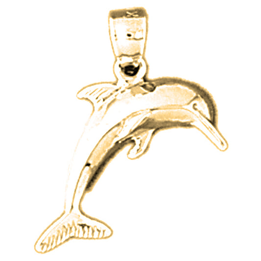 14K or 18K Gold Dolphin Pendant