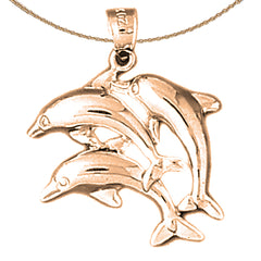 14K or 18K Gold Dolphin Pendant