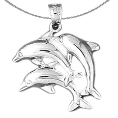 14K or 18K Gold Dolphin Pendant