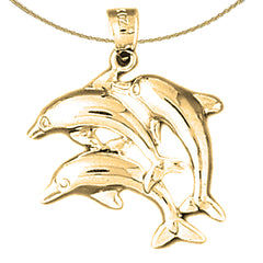 14K or 18K Gold Dolphin Pendant