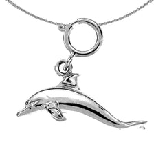 14K or 18K Gold 3D Dolphin Pendant