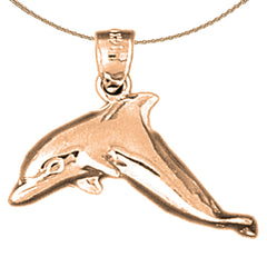 14K or 18K Gold Dolphin Pendant