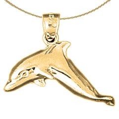 14K or 18K Gold Dolphin Pendant