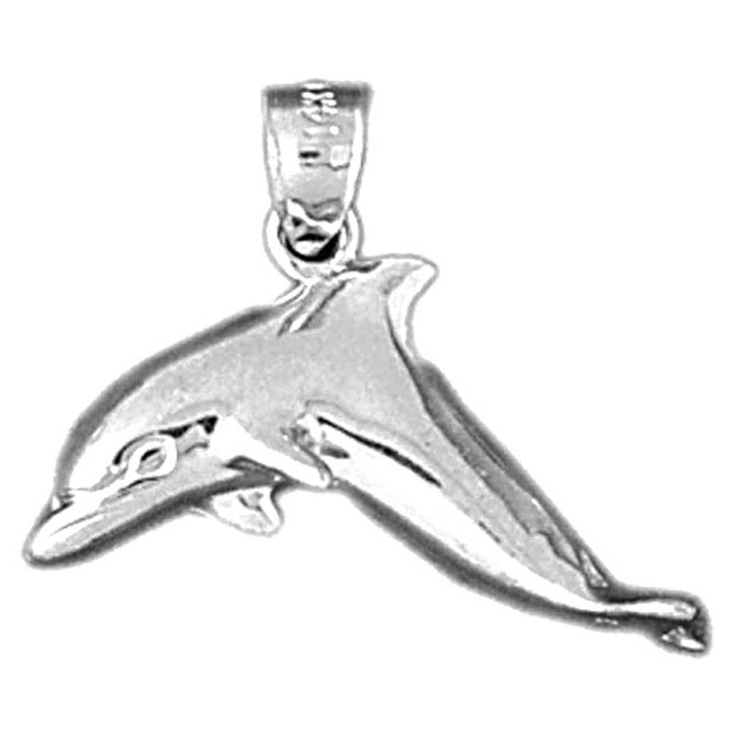 14K or 18K Gold Dolphin Pendant