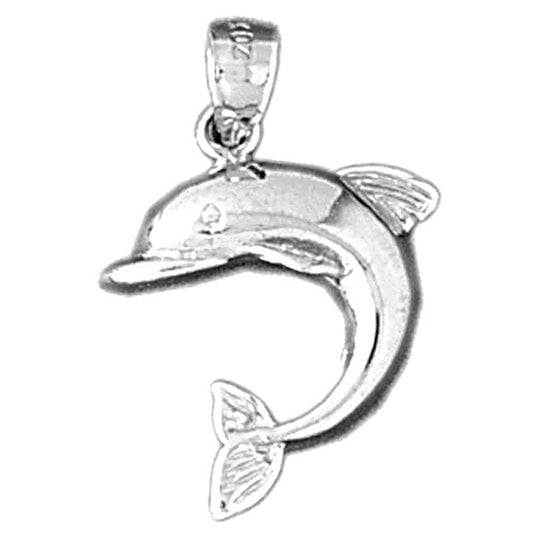 14K or 18K Gold Dolphin Pendant