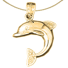 14K or 18K Gold Dolphin Pendant