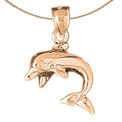 14K or 18K Gold Dolphin Pendant