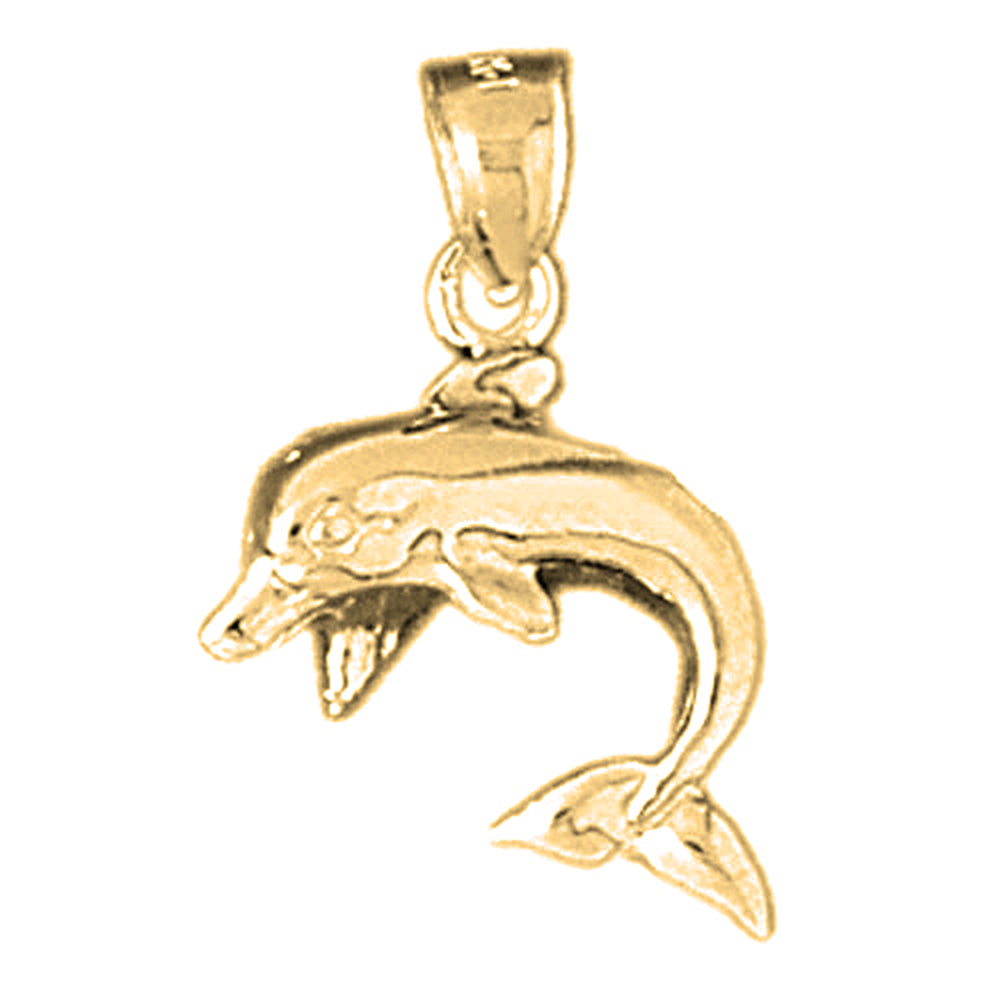 14K or 18K Gold Dolphin Pendant