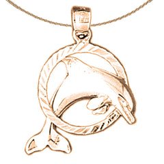 14K or 18K Gold Dolphin Pendant