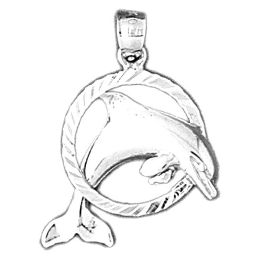 14K or 18K Gold Dolphin Pendant