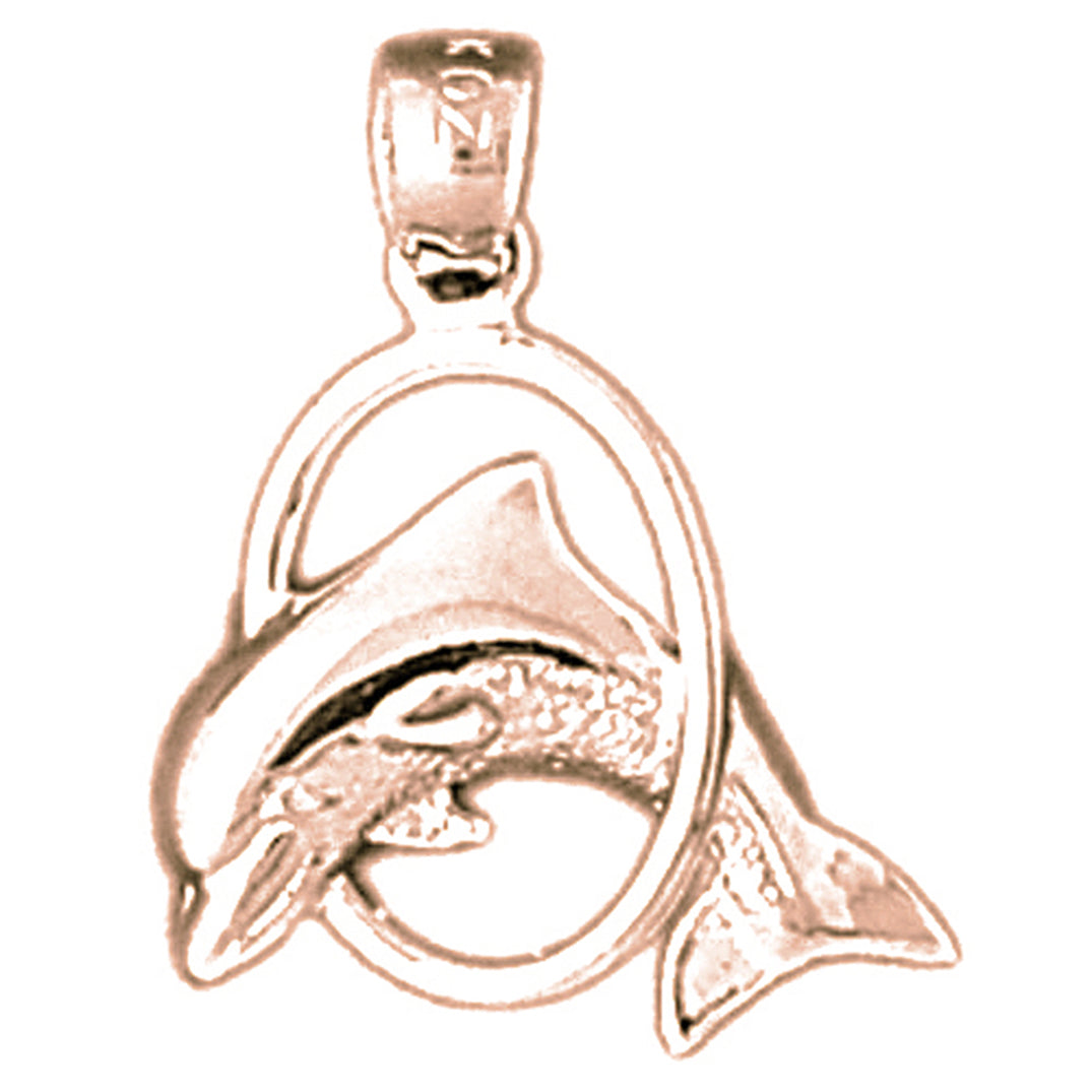 14K or 18K Gold Dolphin Pendant