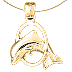 14K or 18K Gold Dolphin Pendant