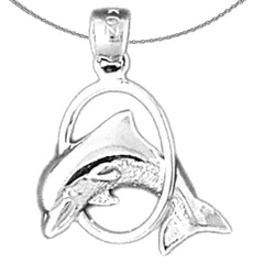 14K or 18K Gold Dolphin Pendant