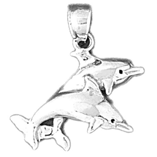 14K or 18K Gold Dolphin Pendant