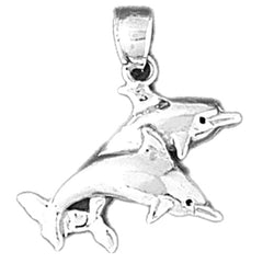 14K or 18K Gold Dolphin Pendant