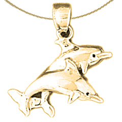 14K or 18K Gold Dolphin Pendant