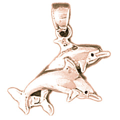 14K or 18K Gold Dolphin Pendant