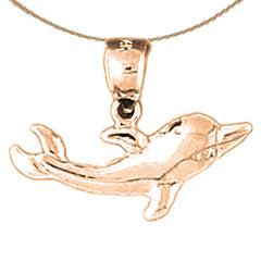 14K or 18K Gold Dolphin Pendant