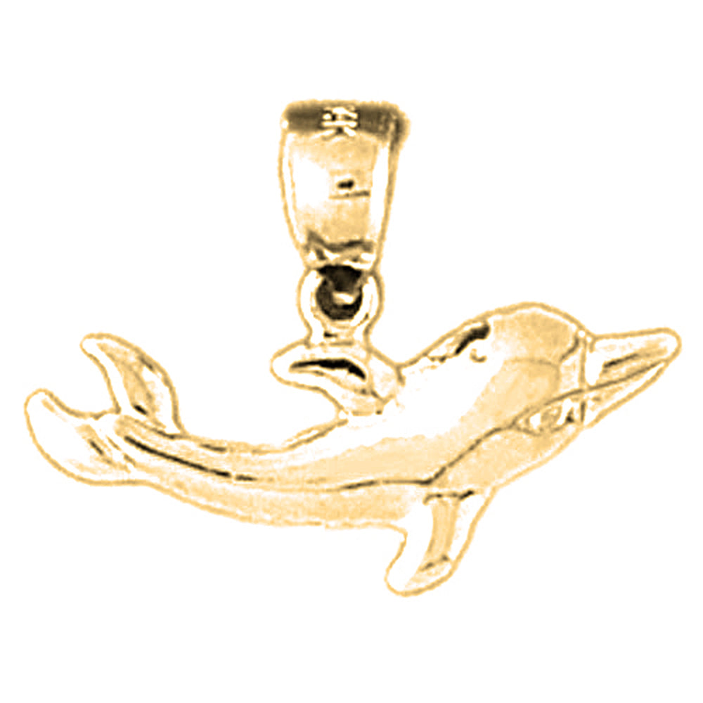 14K or 18K Gold Dolphin Pendant