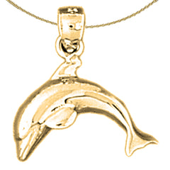 14K or 18K Gold Dolphin Pendant