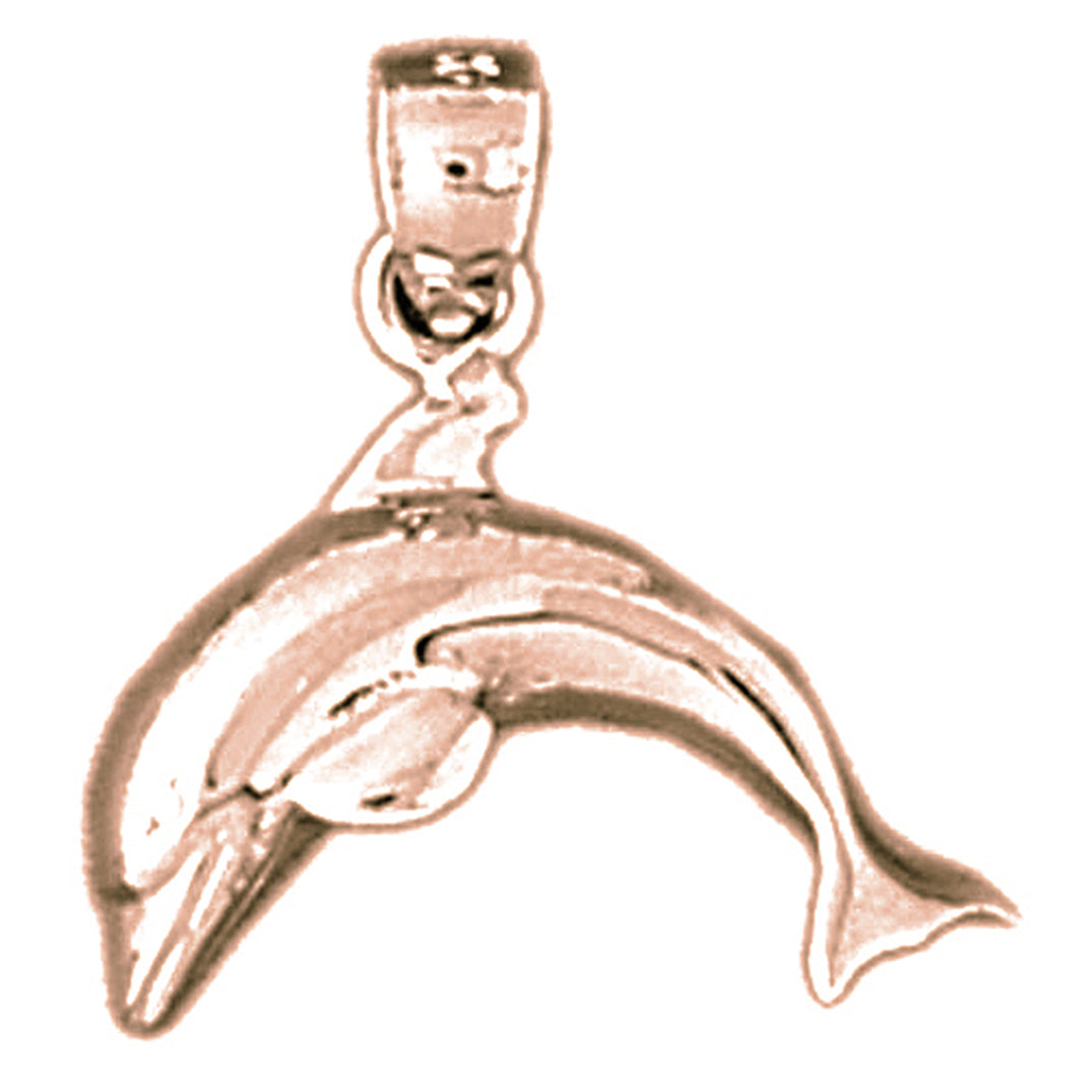 14K or 18K Gold Dolphin Pendant