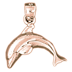 14K or 18K Gold Dolphin Pendant