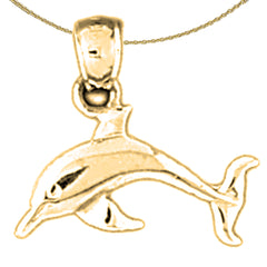 14K or 18K Gold Dolphin Pendant