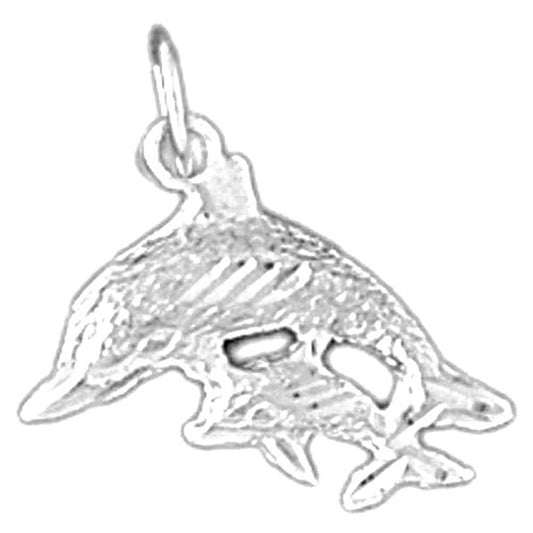 14K or 18K Gold Dolphin Pendant