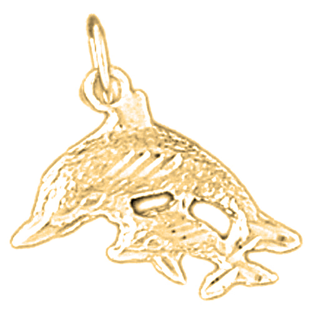 14K or 18K Gold Dolphin Pendant