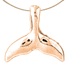 14K or 18K Gold Whale Tale Pendant