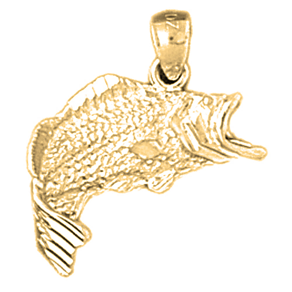 14K or 18K Gold Bass Pendant