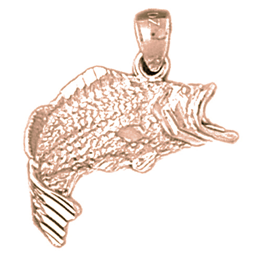 14K or 18K Gold Bass Pendant