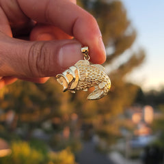 14K or 18K Gold Bass Pendant