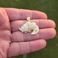 14K or 18K Gold Bass Pendant