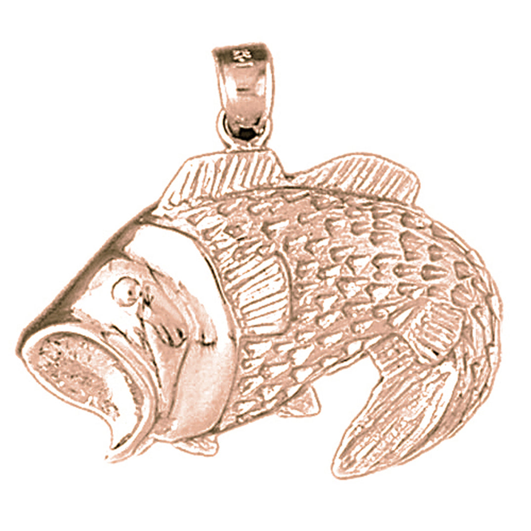 14K or 18K Gold Bass Pendant